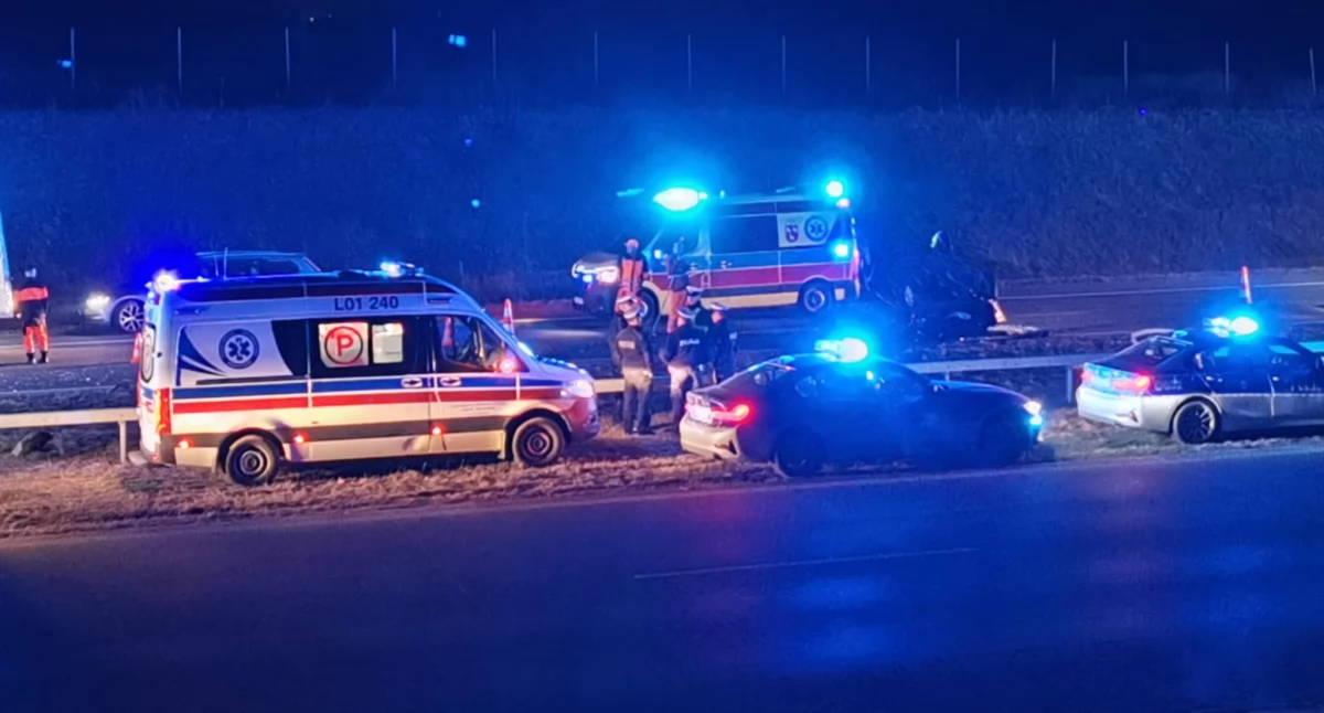 Wypadki Drogowe, Poważny wypadek obwodnicy Lądował śmigłowiec - zdjęcie, fotografia