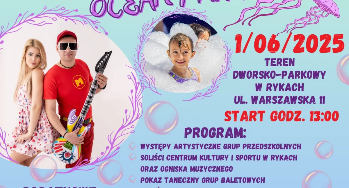 Co? Gdzie? Kiedy?, Gminny Dzień Dziecka Rykach Ocean Zabawy Emocji (ZAPROSZENIE) - zdjęcie, fotografia