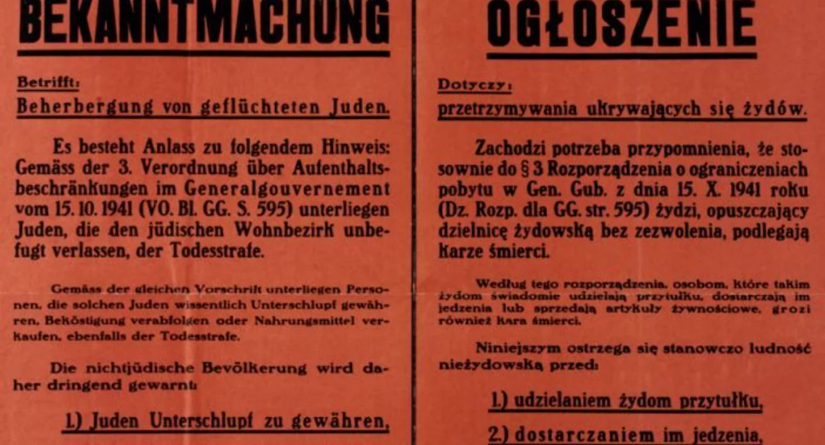 Za pomoc udzielaną Żydom w okupowanej Polsce groziły dotkliwe kary, z karą śmierci włącznie (fot. Muzeum Historii Żydów Polskich Polin)