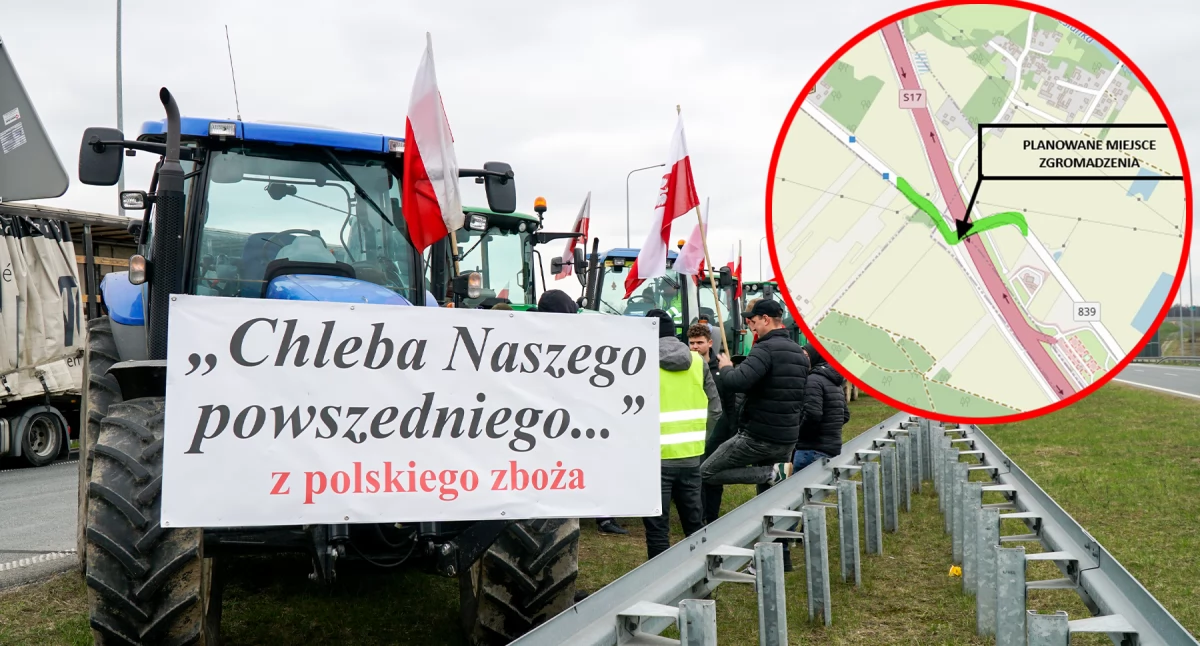 Społeczeństwo, Protest rolników Uwaga utrudnienia ruchu! - zdjęcie, fotografia