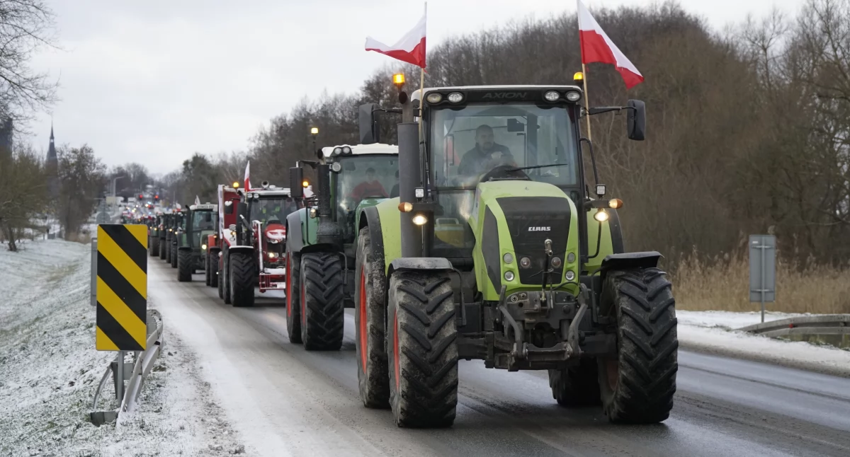 Polityka, Rolnicy wyjechali ulice Mówią Mercosur Zobacz zdjęcia protestu Rykach - zdjęcie, fotografia