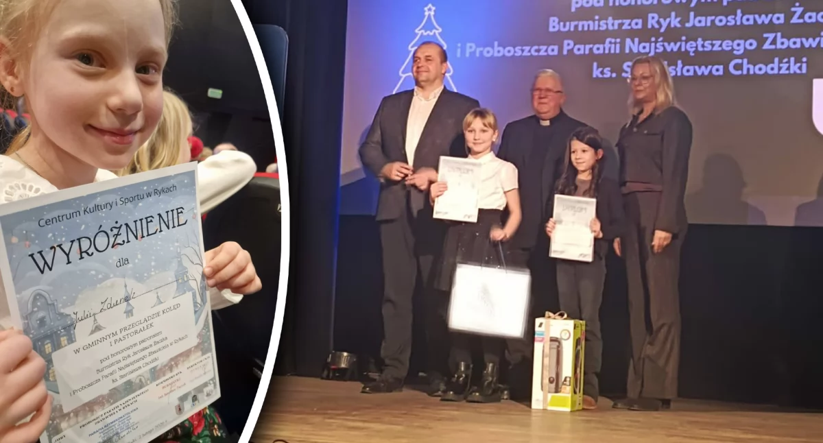 Szkoły i Przedszkola, Uczennice sukcesami Gminnym Przeglądzie Kolęd Pastorałek - zdjęcie, fotografia
