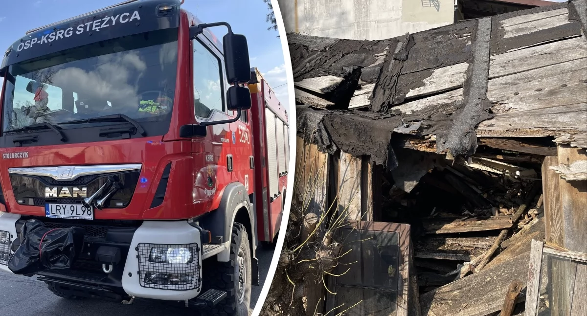Pożary, Ogień rozprzestrzenił zabudowania Interweniowały służby - zdjęcie, fotografia