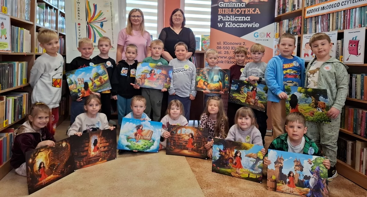Bibliotekę odwiedziły przedszkolaki z grup „Jeżyki” i „Słoneczka” z Przedszkola w Kłoczewie