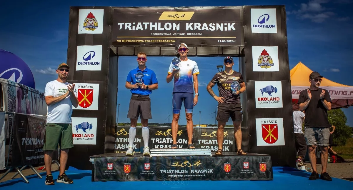 Inne Sporty, Maciej Brodecki podium mistrzostw Polski triathlonie - zdjęcie, fotografia