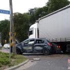 Wjechał pod TIRa
