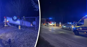 Najpierw alkohol, potem dachowanie! Kierowca miał ponad 2 promile alkoholu