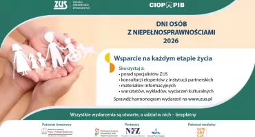 ZUS zaprasza na Dni Osób z Niepełnosprawnościami w regionie
