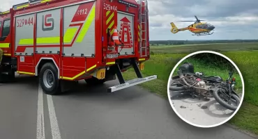 Wypadek motocyklisty w Ułężu. Lądował śmigłowiec LPR