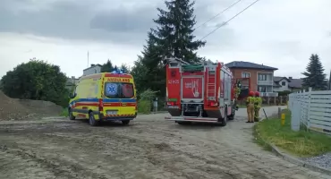 Wypadek przy pracy w Nadwiślance. Strażacy ruszyli na pomoc poszkodowanemu